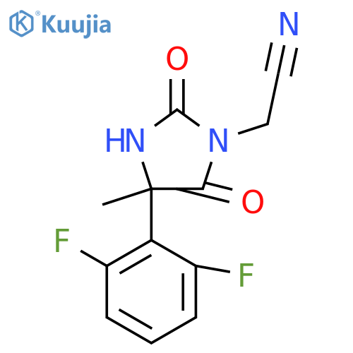 2-4-(2,6-difluorophenyl)-4-methyl-2,5-dioxoimidazolidin-1-ylacetonitrile structure