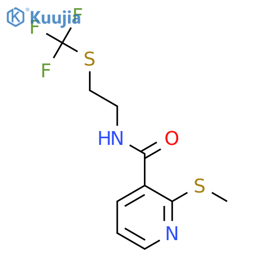 2-(methylsulfanyl)-N-{2-(trifluoromethyl)sulfanylethyl}pyridine-3-carboxamide structure