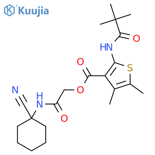 [(1-Cyanocyclohexyl)carbamoyl]methyl 2-(2,2-dimethylpropanamido)-4,5-dimethylthiophene-3-carboxylate structure