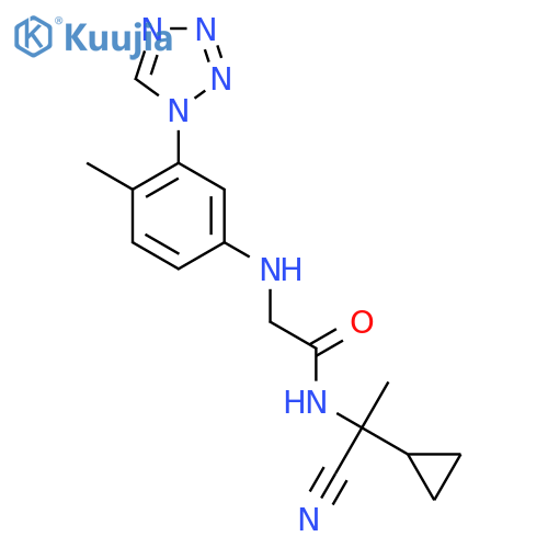 N-(1-cyano-1-cyclopropylethyl)-2-{[4-methyl-3-(1H-1,2,3,4-tetrazol-1-yl)phenyl]amino}acetamide structure