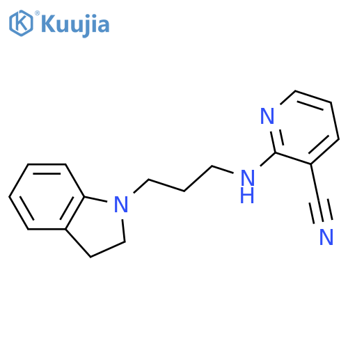 2-{3-(2,3-dihydro-1H-indol-1-yl)propylamino}pyridine-3-carbonitrile structure