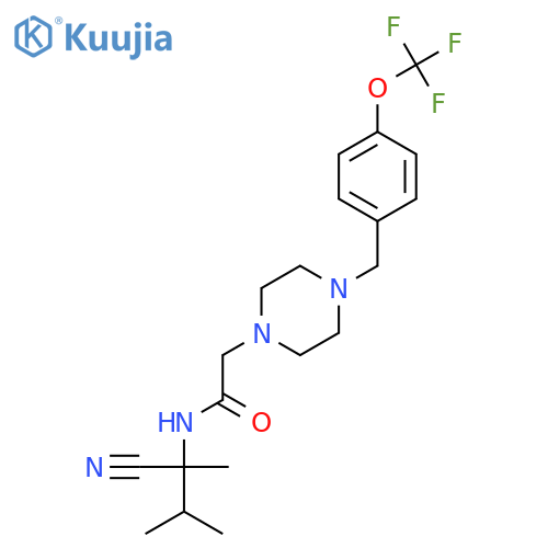 N-(1-Cyano-1,2-dimethylpropyl)-2-(4-{[4-(trifluoromethoxy)phenyl]methyl}piperazin-1-YL)acetamide structure
