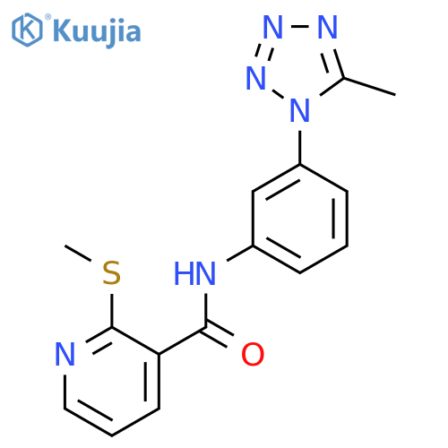 N-[3-(5-methyl-1H-1,2,3,4-tetrazol-1-yl)phenyl]-2-(methylsulfanyl)pyridine-3-carboxamide structure