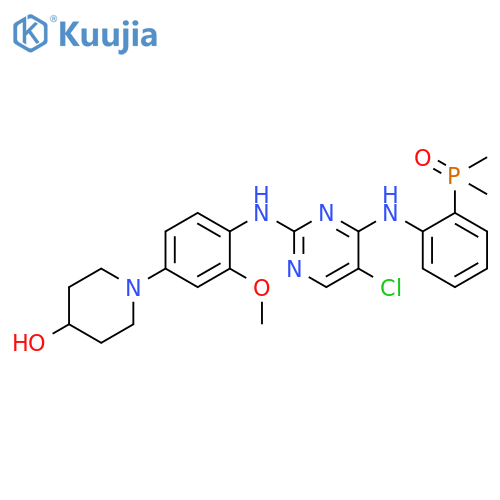 1-4-5-Chloro-4-2-(dimethylphosphinyl)phenylamino-2-pyrimidinylamino-3-methoxyphenyl-4-piperidinol structure