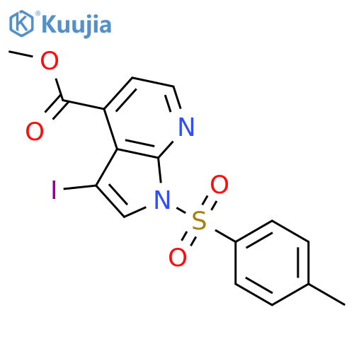 Methyl 3-iodo-1-tosyl-1h-pyrrolo2,3-bpyridine-4-carboxylate structure