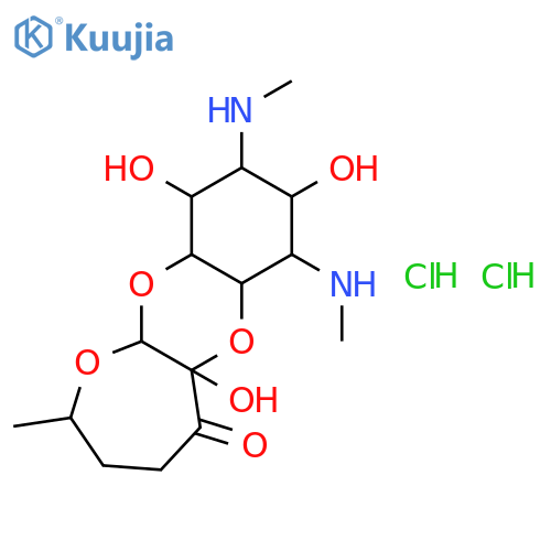 (2R,5aR,6aR,7S,8S,9R,10S,10aR,11aS)-5a,8,10-trihydroxy-2-methyl-7,9-bis(methylamino)decahydrooxepino[2,3-b][1,4]benzodioxin-5(2H)-one dihydrochloride structure