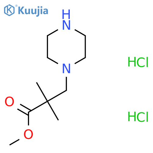 2,2-Dimethyl-3-piperazin-1-yl-propionic acid methyl ester dihydrochloride structure