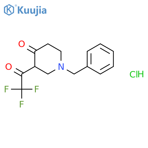 1-Benzyl-3-(2,2,2-trifluoroacetyl)piperidin-4-one hydrochloride structure