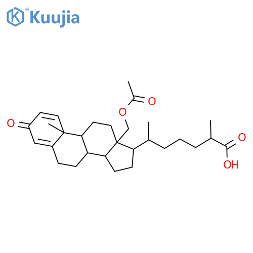 (25S)-18-acetoxy-3-oxocholesta-1,4-dien-26-oic acid structure