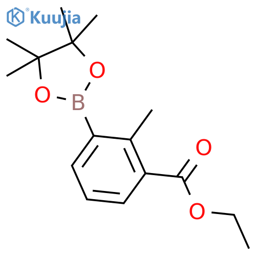 Ethyl 2-methyl-3-(4,4,5,5-tetramethyl-1,3,2-dioxaborolan-2-yl)benzoate structure
