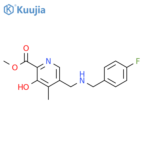 Methyl 5-(((4-fluorobenzyl)amino)methyl)-3-hydroxy-4-methylpicolinate structure