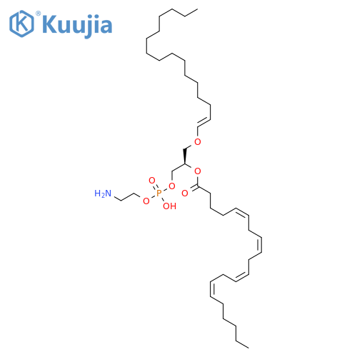 5,8,11,14-Eicosatetraenoicacid,(1R)-2-[[(2-aminoethoxy)hydroxyphosphinyl]oxy]-1-[(1-hexadecen-1-yloxy)methyl]ethylester, (5Z,8Z,11Z,14Z)- structure