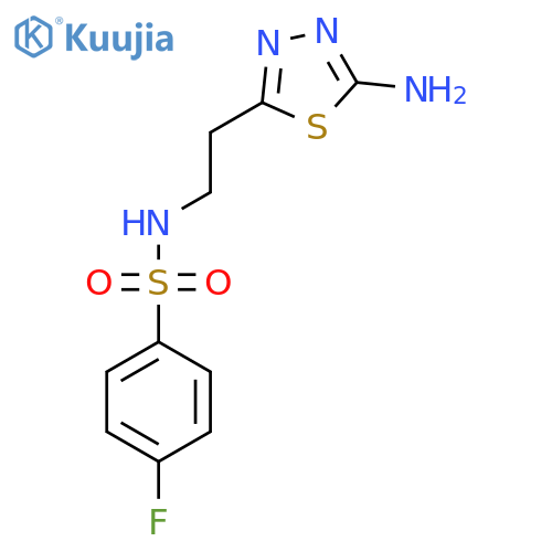 N-2-(5-Amino-1,3,4-thiadiazol-2-yl)ethyl-4-fluorobenzenesulfonamide structure