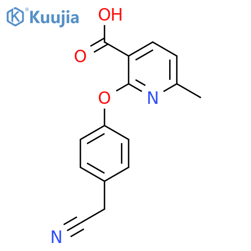 2-4-(Cyanomethyl)phenoxy-6-methylnicotinic acid structure