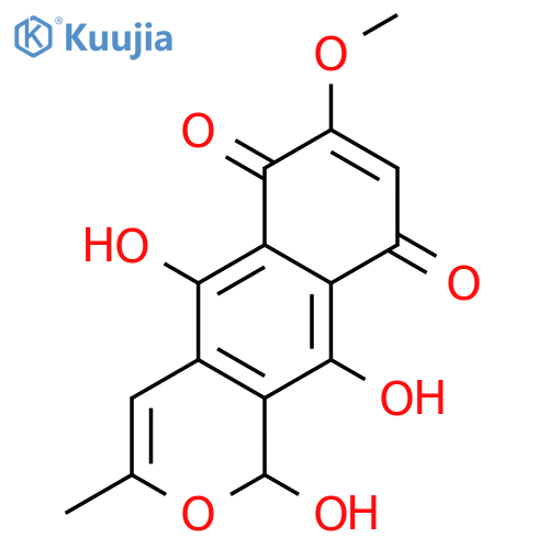 1H-Naphtho[2,3-c]pyran-6,9-dione,1,5,10-trihydroxy-7-methoxy-3-methyl- (9CI) structure