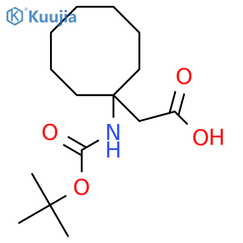 2-(1-{(tert-butoxy)carbonylamino}cyclooctyl)acetic acid structure