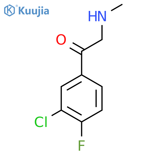 1-(3-chloro-4-fluorophenyl)-2-(methylamino)ethan-1-one structure