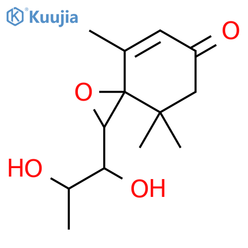 2-(1,2-dihydroxypropyl)-4,8,8-trimethyl-1-oxaspiro[2.5]oct-4-en-6-one structure
