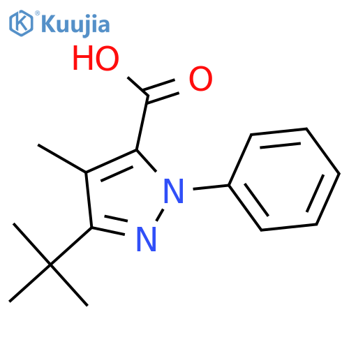 5-tert-butyl-4-methyl-2-phenylpyrazole-3-carboxylic acid structure