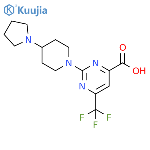 4-Pyrimidinecarboxylic acid, 2-[4-(1-pyrrolidinyl)-1-piperidinyl]-6-(trifluoromethyl)- structure