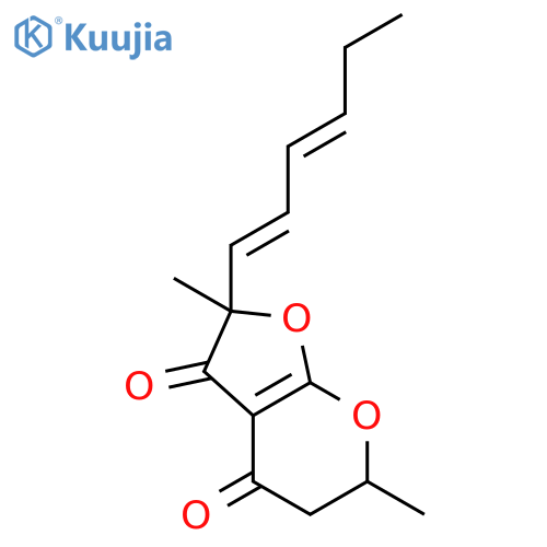 4H-Furo[2,3-b]pyran-3,4(2H)-dione,2-(1,3-hexadienyl)-5,6-dihydro-2,6-dimethyl- (9CI) structure