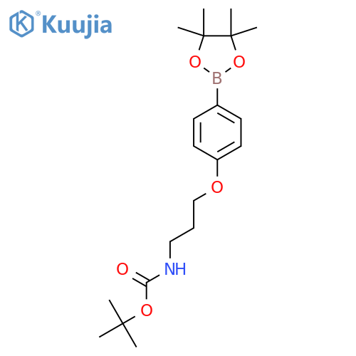 {3-4-(4,4,5,5-Tetramethyl-1,3,2dioxaborolan-2-yl)-phenoxy-propyl}-carbamic acid tert-butyl ester structure