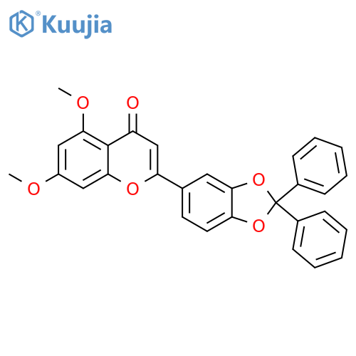 4H-1-Benzopyran-4-one, 2-(2,2-diphenyl-1,3-benzodioxol-5-yl)-5,7-dimethoxy- structure