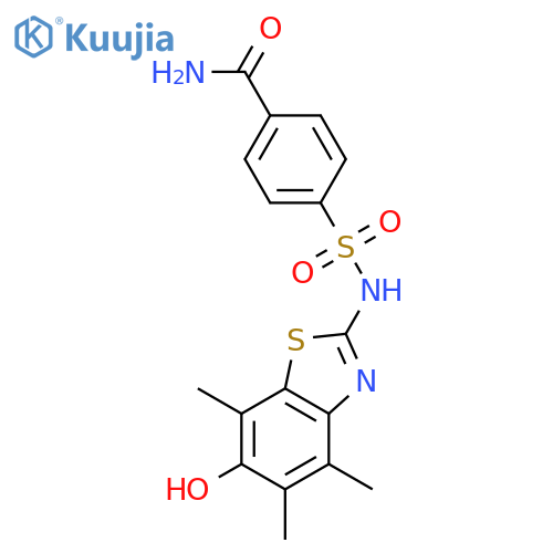 Benzamide,4-[[(6-hydroxy-4,5,7-trimethyl-2-benzothiazolyl)amino]sulfonyl]- structure