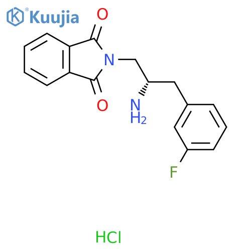 2-(2S)-2-amino-3-(3-fluorophenyl)propyl-2,3-dihydro-1H-isoindole-1,3-dione hydrochloride structure