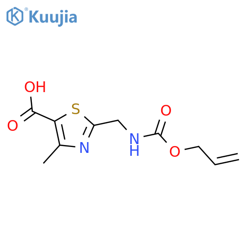 4-Methyl-2-[[[(2-propen-1-yloxy)carbonyl]amino]methyl]-5-thiazolecarboxylic acid structure