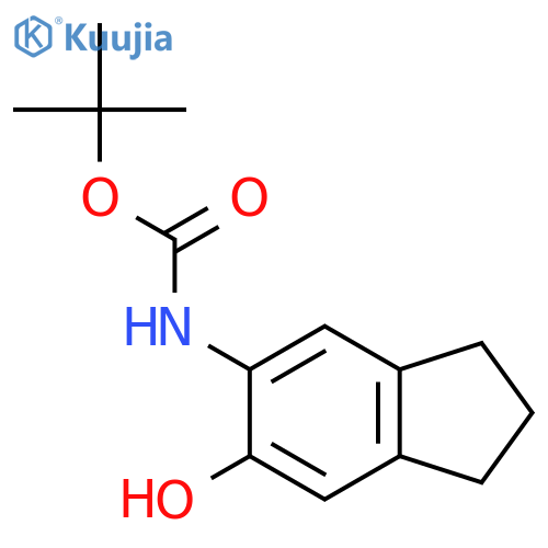 tert-butyl N-(6-hydroxy-2,3-dihydro-1H-inden-5-yl)carbamate structure