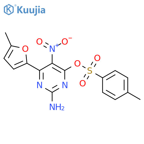 [2-amino-6-(5-methyl-2-furyl)-5-nitro-pyrimidin-4-yl] 4-methylbenzenesulfonate structure
