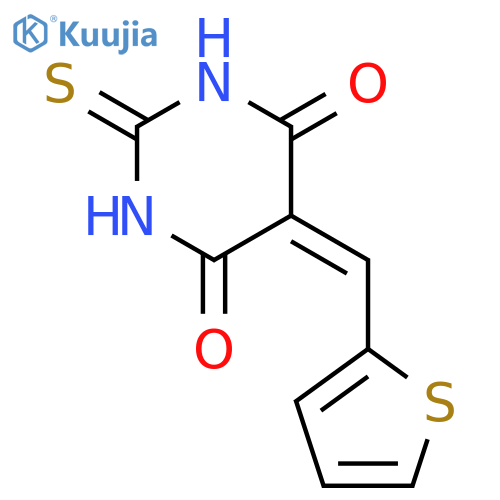 2-sulfanylidene-5-[(thiophen-2-yl)methylidene]-1,3-diazinane-4,6-dione structure