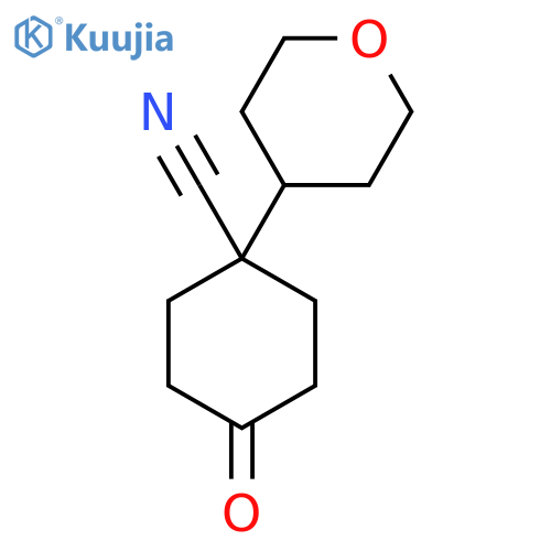 4-Oxo-1-(tetrahydro-2H-pyran-4-yl)cyclohexanecarbonitrile structure