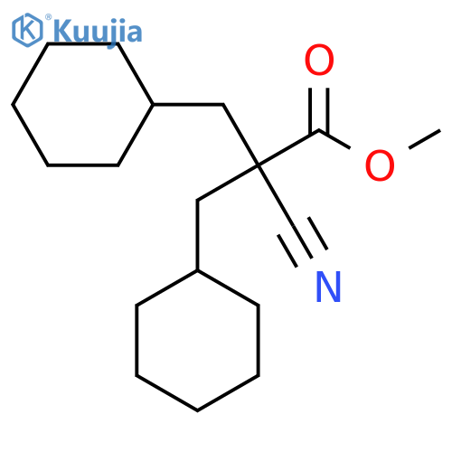 Methyl 2-cyano-3-cyclohexyl-2-(cyclohexylmethyl)propanoate structure