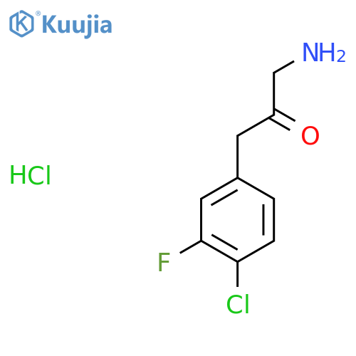 1-Amino-3-(4-chloro-3-fluoro-phenyl)-propan-2-one hydrochloride structure