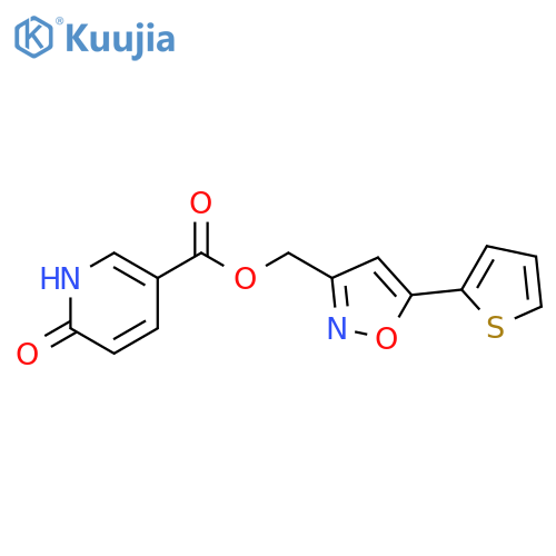 5-(thiophen-2-yl)-1,2-oxazol-3-ylmethyl 6-oxo-1,6-dihydropyridine-3-carboxylate structure