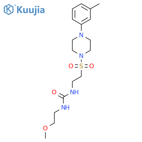 3-(2-methoxyethyl)-1-(2-{4-(3-methylphenyl)piperazin-1-ylsulfonyl}ethyl)urea structure