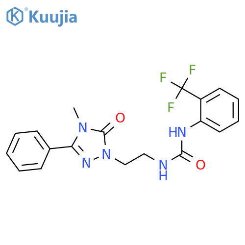 3-2-(4-methyl-5-oxo-3-phenyl-4,5-dihydro-1H-1,2,4-triazol-1-yl)ethyl-1-2-(trifluoromethyl)phenylurea structure