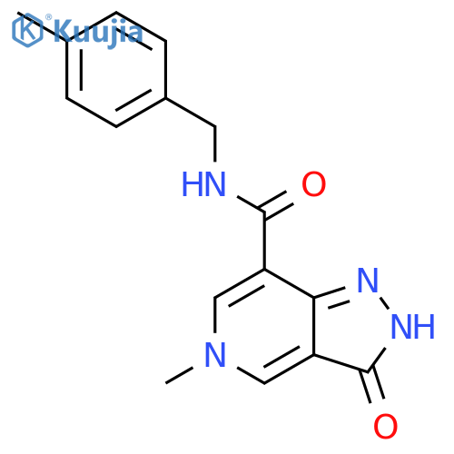 5-methyl-N-(4-methylphenyl)methyl-3-oxo-2H,3H,5H-pyrazolo4,3-cpyridine-7-carboxamide structure