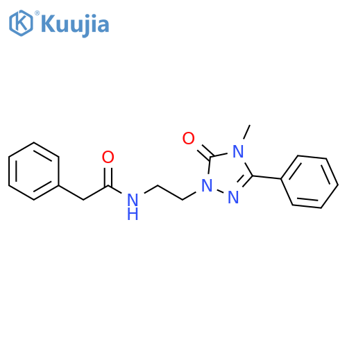 N-2-(4-methyl-5-oxo-3-phenyl-4,5-dihydro-1H-1,2,4-triazol-1-yl)ethyl-2-phenylacetamide structure