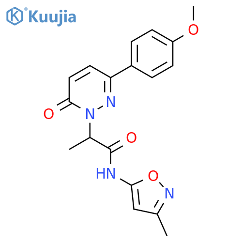 2-3-(4-methoxyphenyl)-6-oxo-1,6-dihydropyridazin-1-yl-N-(3-methyl-1,2-oxazol-5-yl)propanamide structure