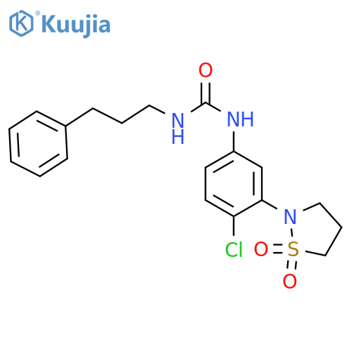 3-4-chloro-3-(1,1-dioxo-1lambda6,2-thiazolidin-2-yl)phenyl-1-(3-phenylpropyl)urea structure