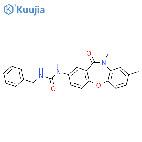1-benzyl-3-{6,9-dimethyl-10-oxo-2-oxa-9-azatricyclo9.4.0.0^{3,8}pentadeca-1(11),3(8),4,6,12,14-hexaen-13-yl}urea structure