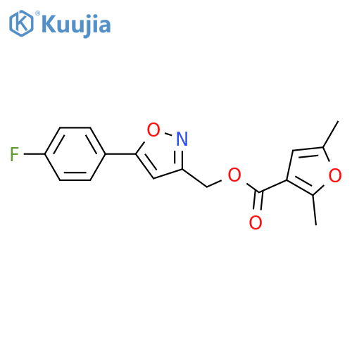 [5-(4-fluorophenyl)-1,2-oxazol-3-yl]methyl 2,5-dimethylfuran-3-carboxylate structure