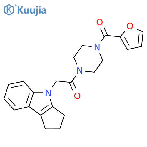 2-{1H,2H,3H,4H-cyclopentabindol-4-yl}-1-4-(furan-2-carbonyl)piperazin-1-ylethan-1-one structure