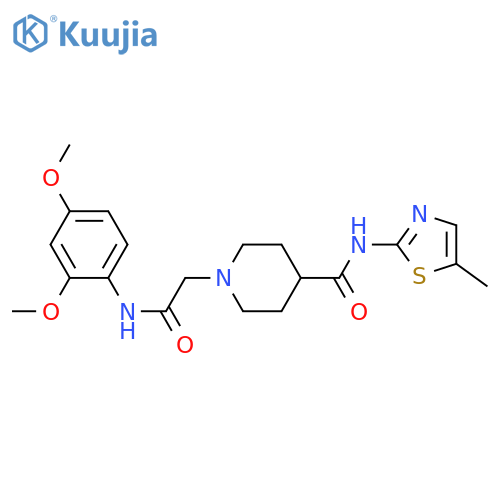 1-{(2,4-dimethoxyphenyl)carbamoylmethyl}-N-(5-methyl-1,3-thiazol-2-yl)piperidine-4-carboxamide structure