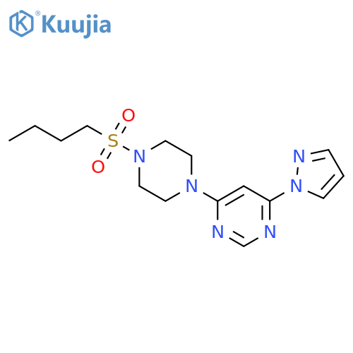 4-[4-(butane-1-sulfonyl)piperazin-1-yl]-6-(1H-pyrazol-1-yl)pyrimidine structure