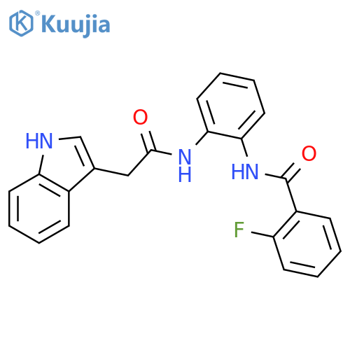 2-fluoro-N-{2-2-(1H-indol-3-yl)acetamidophenyl}benzamide structure