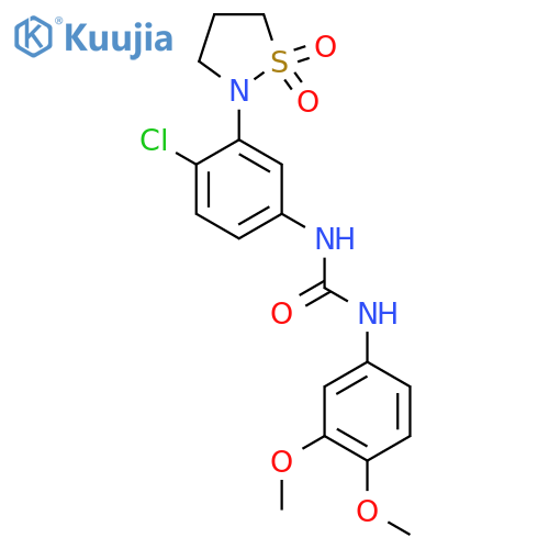 3-4-chloro-3-(1,1-dioxo-1lambda6,2-thiazolidin-2-yl)phenyl-1-(3,4-dimethoxyphenyl)urea structure